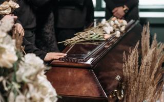 Coffin in a chapel