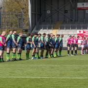 One minute's silence for Prince Philip, Duke of Edinburgh before kick-off in the Leigh Centurions v Huddersfield Giants Challenge Cup tie. Picture: Richard Walker