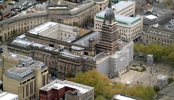 THIS aerial view of Bolton Town Hall with scaffolding in place was taken by reader Bill Wallace, of Bolton, from a Cessna aircraft.