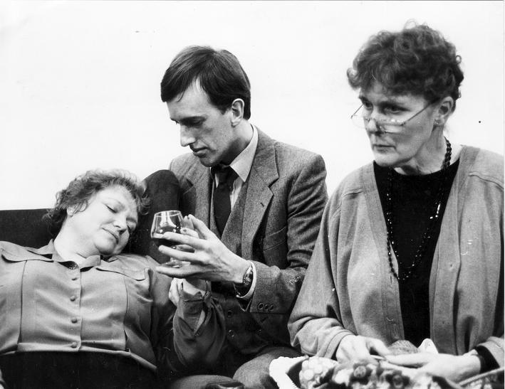 A scene from Agatha Christie’s And Then There Were None. Pictured, from left, are Brenda Cowell, David Holt and Brenda Dixon.