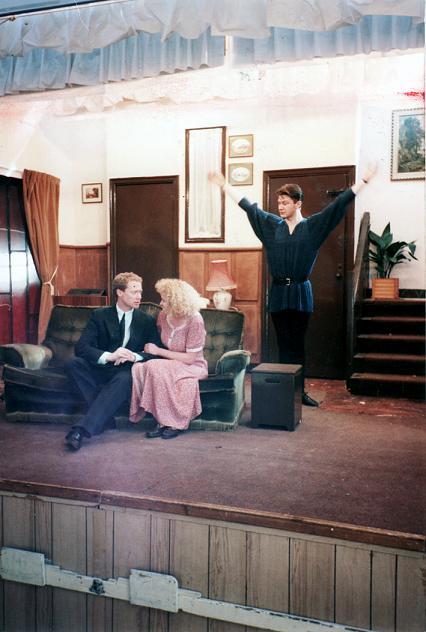 A scene from a 1994 production of Chase Me Comrade. The production raised £46 for the charity Mencap. 


