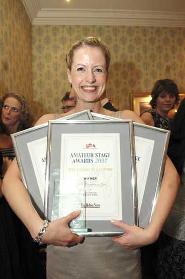 Natalie Crompton has her hands full after scooping best actress in a comedy for her performance as Jacie in Comic Potential, and being nominated for two other awards at the 2007 Bolton News BATS awards, which were held at the Last Drop.