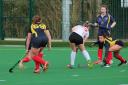 MIDDLE GROUND: Emily Wilkes, right, in action for Bolton women’s firsts