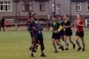 Pele, in the foreground, among the Brazil players preparing for the group game against Bulgaria