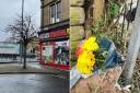 Flowers laid at the scene in Westgate, Bradford city centre