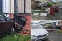 Damage caused to a house in Farnworth after a car crashed into it on Saturday morning