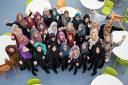 NEW LOOK: Women and girls wear the hijab during the World Hijab Day event at Pleckgate High School, Blackburn
