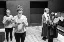 PLAY: Rachael Bannister, Liv Alexander, Frances Clemmitt and Ruth Syddall rehearsing for Lear's Daughters