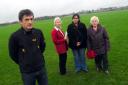 UPSET: (From left) Brodick Drive residents Adam Rowinski, Pat Hartley, Yogita Das-Patel and Betty Whittingham have expressed their anger at plans to install a cycle track at the back of their houses