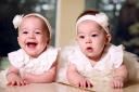 TWINS: From left, Sienna Walsh and Elissa Walsh both aged nine months