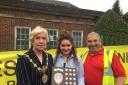 JOY: The Mayor of Bury, Cllr Dorothy Gunther, Young Citizen of the Year, Dalia Brown and Prestwich Carnival committee chairman, Frank Shatliff
