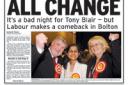 Front page of Bolton Evening News: Election news