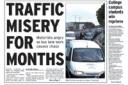 Friday's front page Bolton Evening News: Motorists angry as bus lane work causes chaos