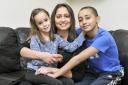 Organ donation saved the life of Natalie Kerr, who is backing the campaign with her children Isabelle, aged five, and Brandon, aged 11