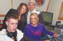 MIX TEAM : Back, Demi Leigh and Aaron Briley with, front, Karl Chadwick and Georgina Foster at Harmony Youth Project