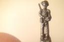 The miniature soldier created by artist Hedley Wiggan