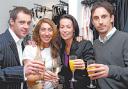 raise a glass: From left, Liam and Lauren Kilmartin with Emma and Gary Neville