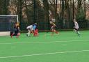 STUCK IN: Action from the men's firsts' game