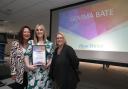 Gemma Bate, Manager of Hays Travel North West’s Bolton shop and the company’s Manager of the Year for Greater Manchester and Cheshire, with Sales Director Lindsey Barker, left, and Regional Manager Toni Smith.