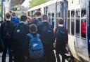 Schoolchildren disembarking a Northern train