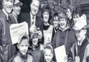 Here is a great photo of a Christmas party at Ladybridge News with Bolton Wanderers and England legend Nat Lofthouse signing autographs.