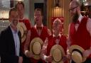 Cottontown Chorus on an episode of Coronation Street with the character Billy Mayhew played by Daniel Brocklebank