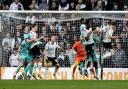 Derby County's Kane Wilson scores Derby's goal in the 78th minute