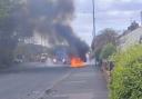 Car on fire on Manchester Road in Westhoughton