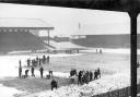No insubordination here from Wanderers fans as they answered the call to clear the Burnden Park pitch of snow back in the 1950s