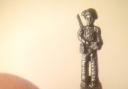 The miniature soldier created by artist Hedley Wiggan