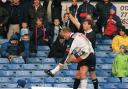 Eidur Gudjohnsen is sent off by Mark Halsey at St Andrew's