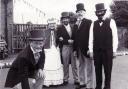 Members of Ridgway Bowling Club in Blackrod celebrate its centenary in 1987