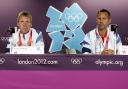 Team GB men's manager Stuart Pearce, left, and Ryan Giggs during a London 2012 press conference