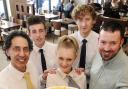HIRED: Tasos Pattichis with apprentices Stevan Alliott, Shauna Morgan and Keith Yates with Nick Bowen of Aspire Education