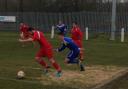 Match action in Daisy Hill's 3-2 win at Hanley Town