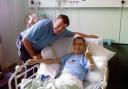 Cancer victim Brian Stevens when he was visited by Sam Allardyce in Bolton Hospice