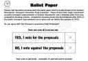 The draft ballot paper being considered for the referendum