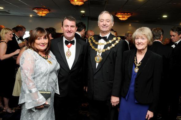 FIRST CITIZENS: The Mayor and Mayoress of Bolton, Cllr John Byrne and Mrs Lynda Byrne, left, and the Mayor and Mayoress of Bury, Cllr John Byrne and Mrs Brenda Byrne, arrive at the awards