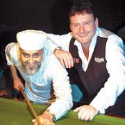 ON CUE: Jimmy White takes on Mohammed Shafiq at Bolton Snooker Club