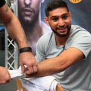 Amir Khan is doing some training at his gym in Bolton