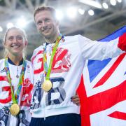 Laura and Jason Kenny pose for the cameras in Rio