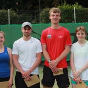 Bolton Tennis Tournament 2021 mixed doubles - Amy Hadjinicolaou and Scott Williams (winners), Will Hart and Emily Digby (runners-up)