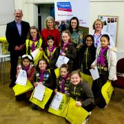 PRAISED: Deputy mayor Beverley Hughes with the 11th Walkden Guides