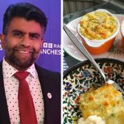 Mak Patel and a serving of his delicious cod mornay