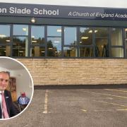 Canon Slade School and (inset) Jake Berry MP