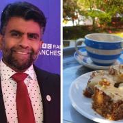 Mak Patel and his delicious Coffee and Walnut Traybake