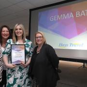 Gemma Bate, Manager of Hays Travel North West’s Bolton shop and the company’s Manager of the Year for Greater Manchester and Cheshire, with Sales Director Lindsey Barker, left, and Regional Manager Toni Smith.