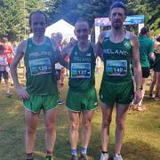 Ian Conroy (centre) helped Ireland win gold at the World Mountain Running Championships Picture: Ian Conroy