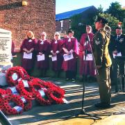Lee at a previous Remembrance service