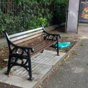 One of the new benches on Market Street